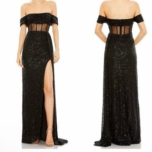 Mac Duggal Sequin Off The Shoulder Gown NWT